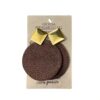 Aretes cuero cafe